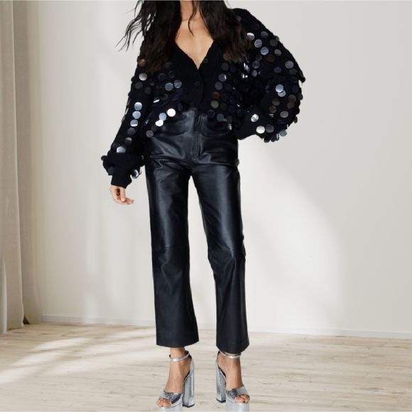 Nasty Gal Black Sequin Oversized Cardigan sz Medium NWT - Picture 4 of 9